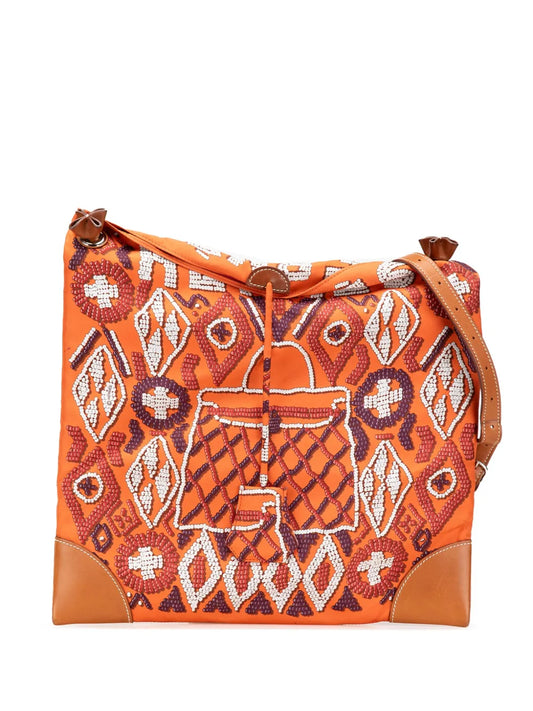 Pre-OwnedHermre-Owned2012 Silk and Barenia Kelly En Perles Silky City 33 crossbody bag