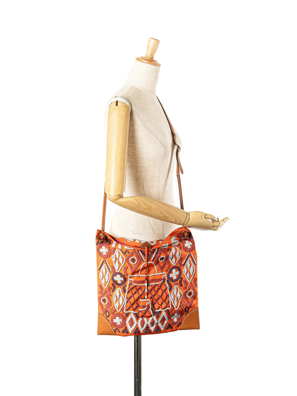 Pre-OwnedHermre-Owned2012 Silk and Barenia Kelly En Perles Silky City 33 crossbody bag