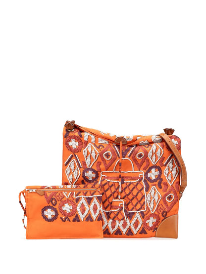 Pre-OwnedHermre-Owned2012 Silk and Barenia Kelly En Perles Silky City 33 crossbody bag