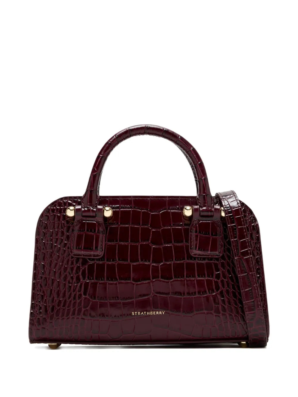 Strathberrysmall crocodile-embossed top-handle tote bag floriamart.shop