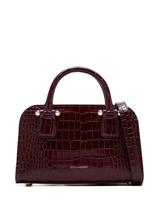 Strathberrysmall crocodile-embossed top-handle tote bag floriamart.shop