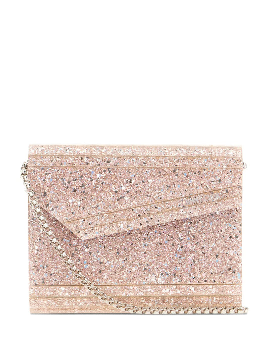 Jimmy Chooglitter-panelled clutch
