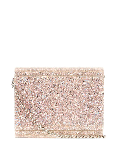 Jimmy Chooglitter-panelled clutch