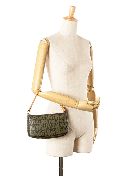 Pre-OwnedLouis Vuitton Pre-Owned2001 Stephen Sprouse Monogram Graffiti Pochette Accessoires shoulder bag