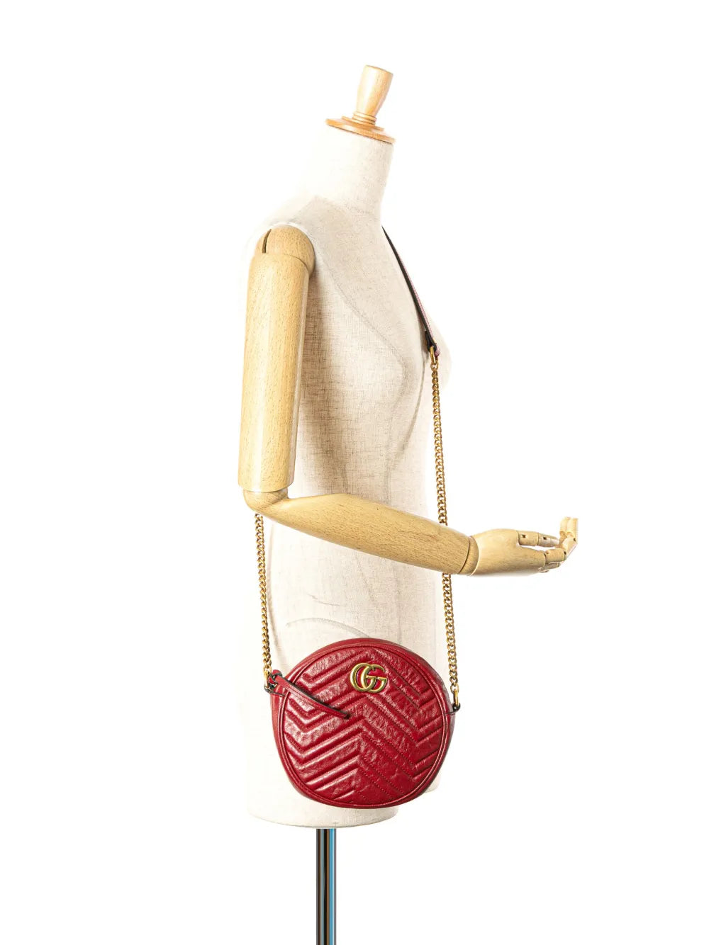 Pre-OwnedGucci Pre-Owned2016-2025 Mini GG Marmont Matelasse Leather Round crossbody bag