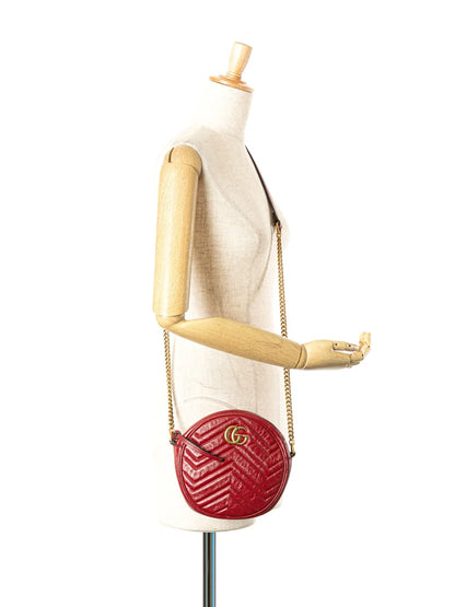 Pre-OwnedGucci Pre-Owned2016-2025 Mini GG Marmont Matelasse Leather Round crossbody bag