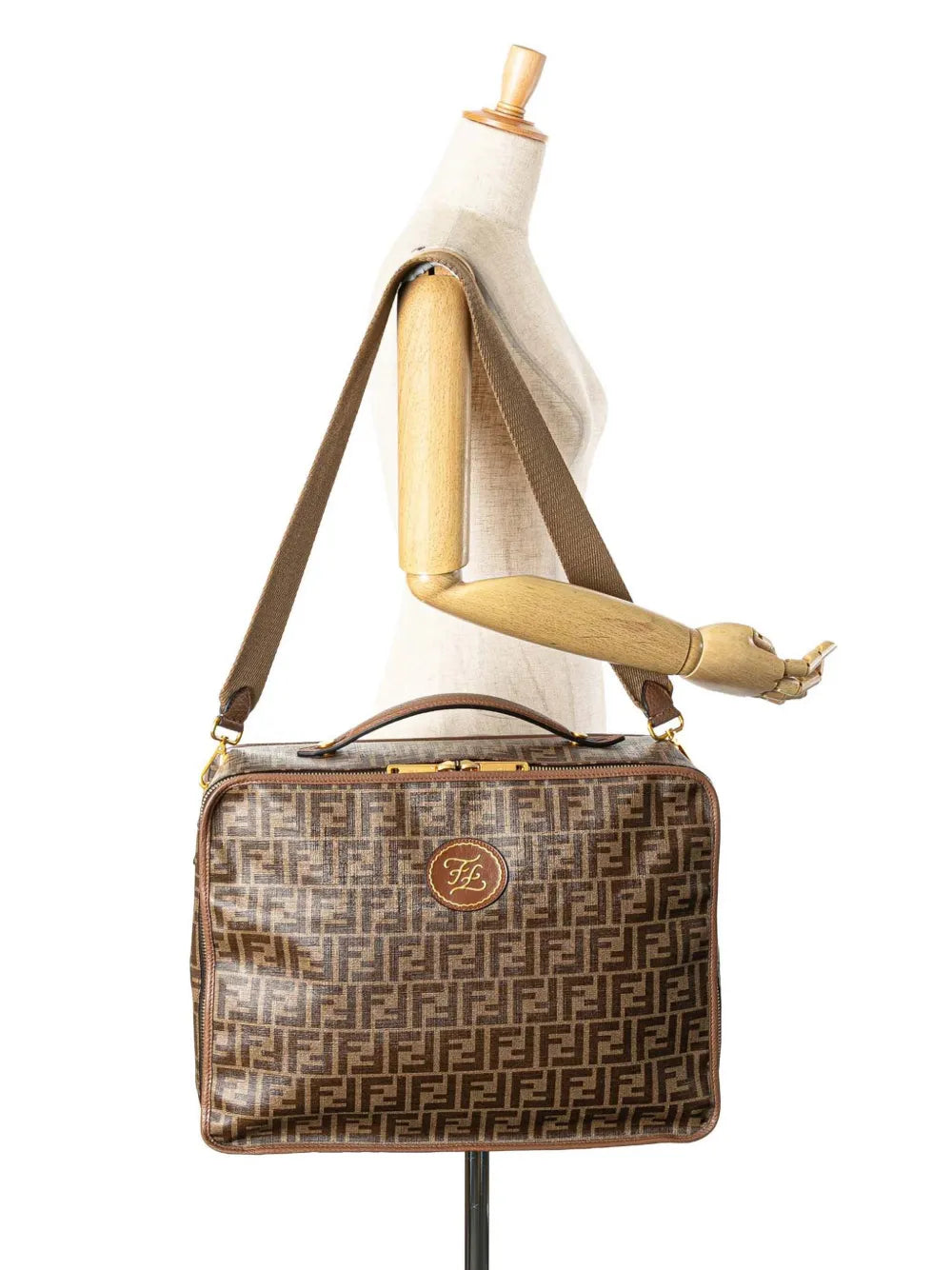Pre-OwnedFendi Pre-Owned2010-2025 Zucca Coated Canvas Karligraphy travel bag