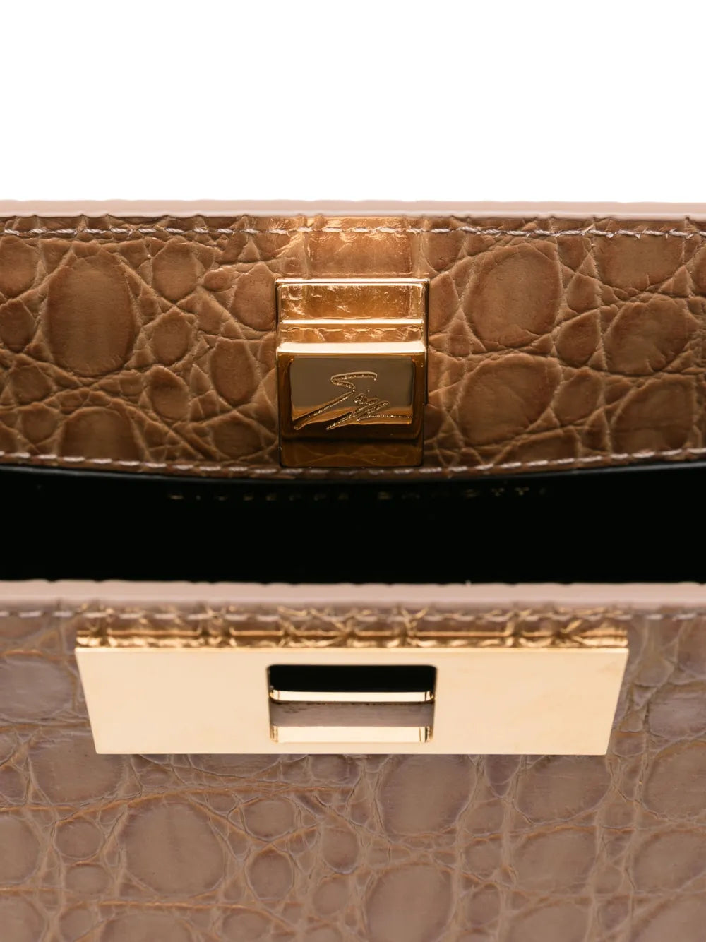 Giuseppe Zanotticrocodile-effect clutch bag