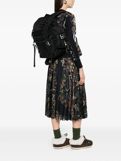 sacaidrawstring flap backpack