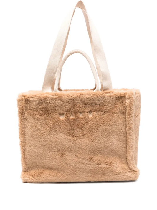 Marnilogo-embroidered tote bag
