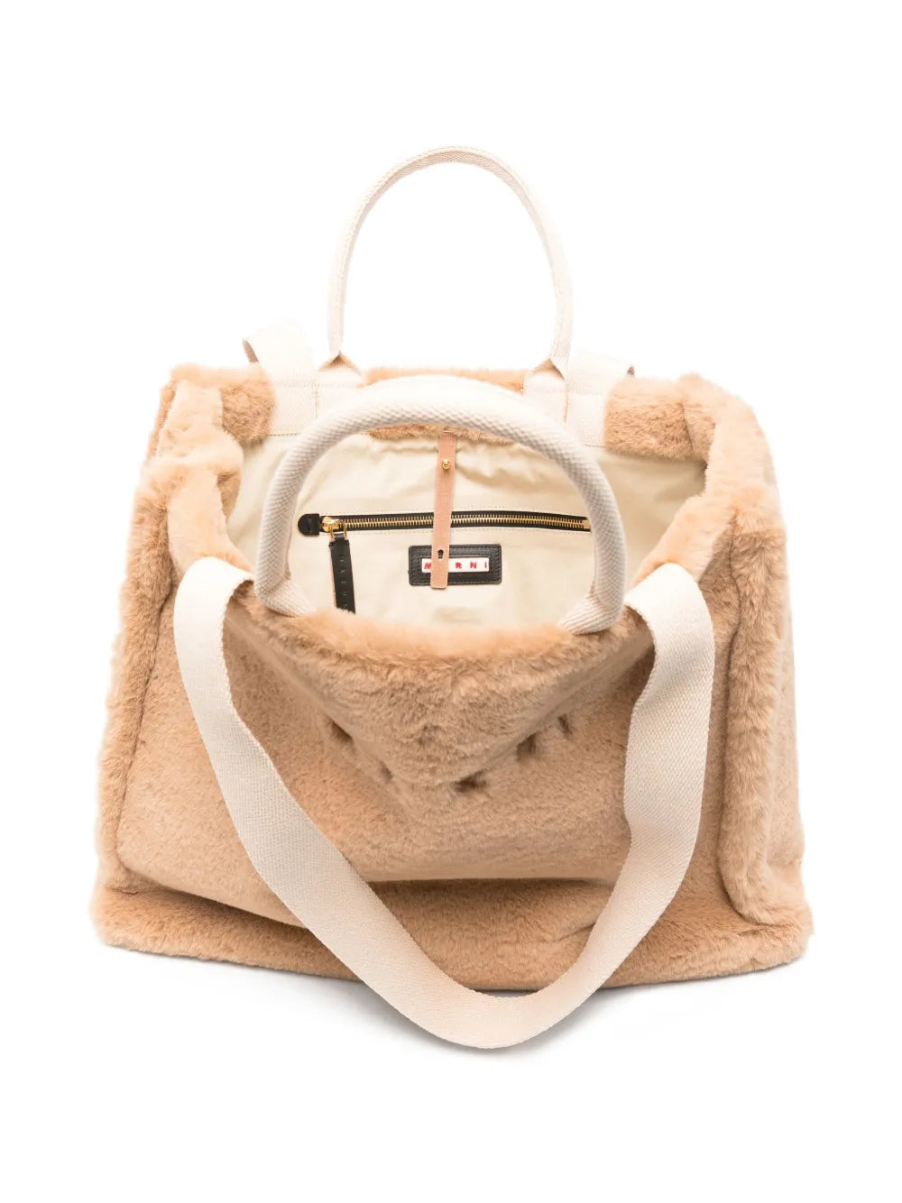 Marnilogo-embroidered tote bag