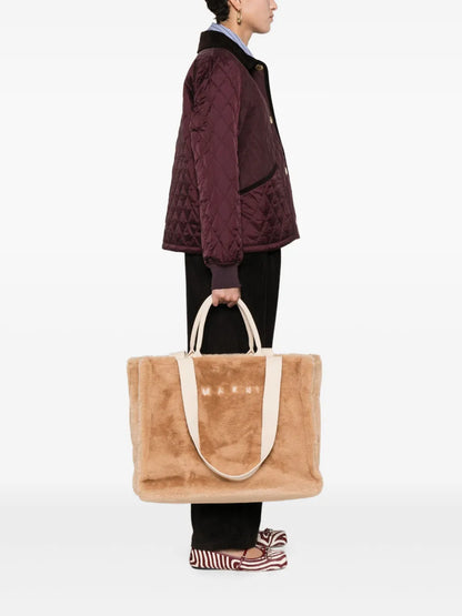Marnilogo-embroidered tote bag