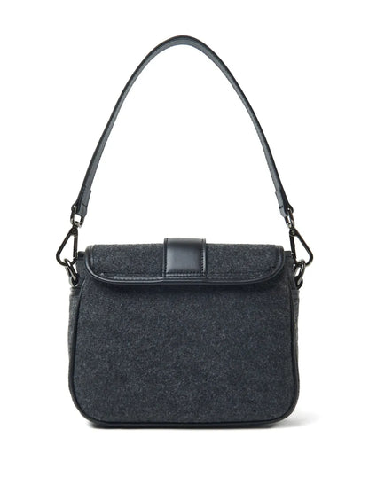 Pesericoleather-trimmed shoulder bag