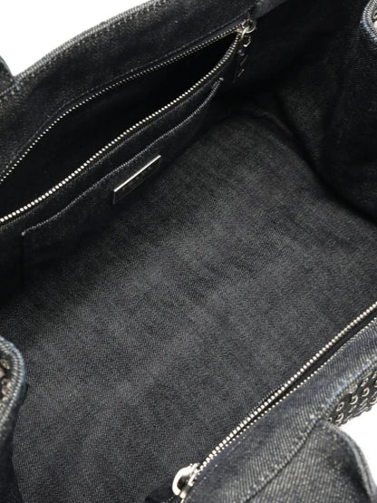 Pre-OwnedPrada Pre-Owned2010s Canapa Bijoux rhinestone eyelet handbag