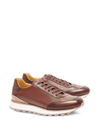 A.Testoni Leather Panelled Sneakers Floriamart