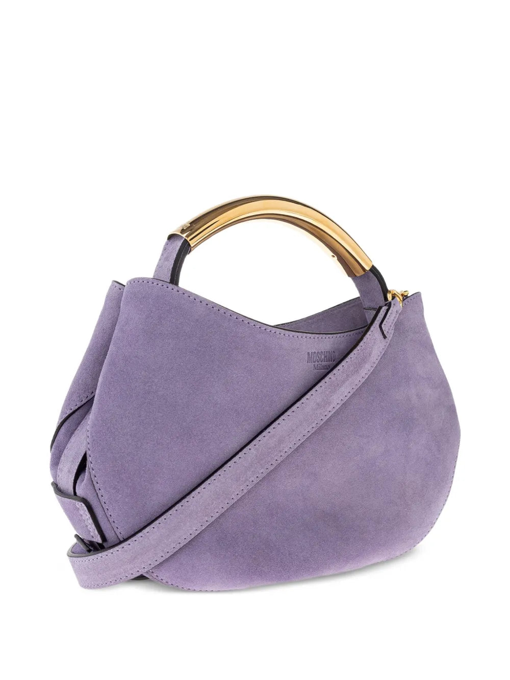 MoschinoHandle-Me curved suede tote bag