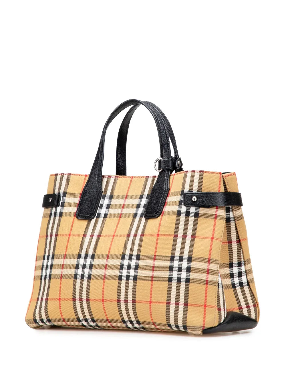 Pre-OwnedBurberry Pre-Owned2000-2017 Medium House Check Canvas Banner satchel