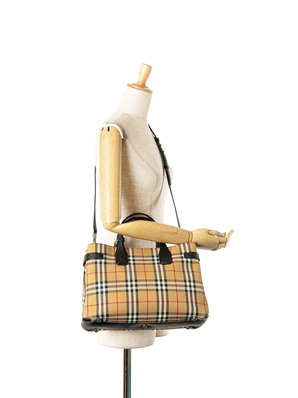 Pre-OwnedBurberry Pre-Owned2000-2017 Medium House Check Canvas Banner satchel