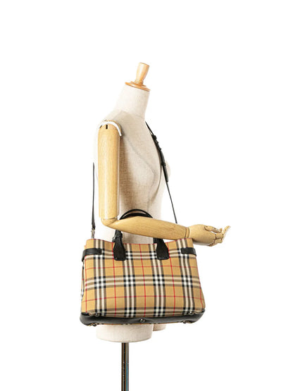 Pre-OwnedBurberry Pre-Owned2000-2017 Medium House Check Canvas Banner satchel