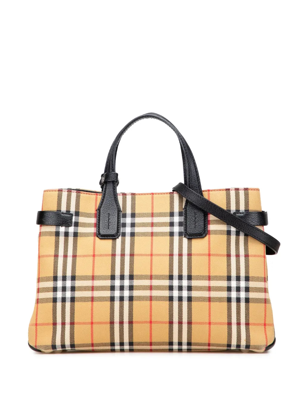 Pre-OwnedBurberry Pre-Owned2000-2017 Medium House Check Canvas Banner satchel