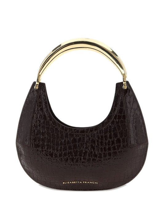Elisabetta Franchismall Hobo crocodile-effect metal-top-handle shoulder bag floriamart.shop