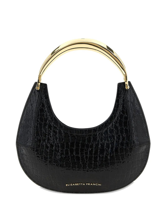 Elisabetta Franchicrocodile-print half-moon shoulder bag floriamart.shop