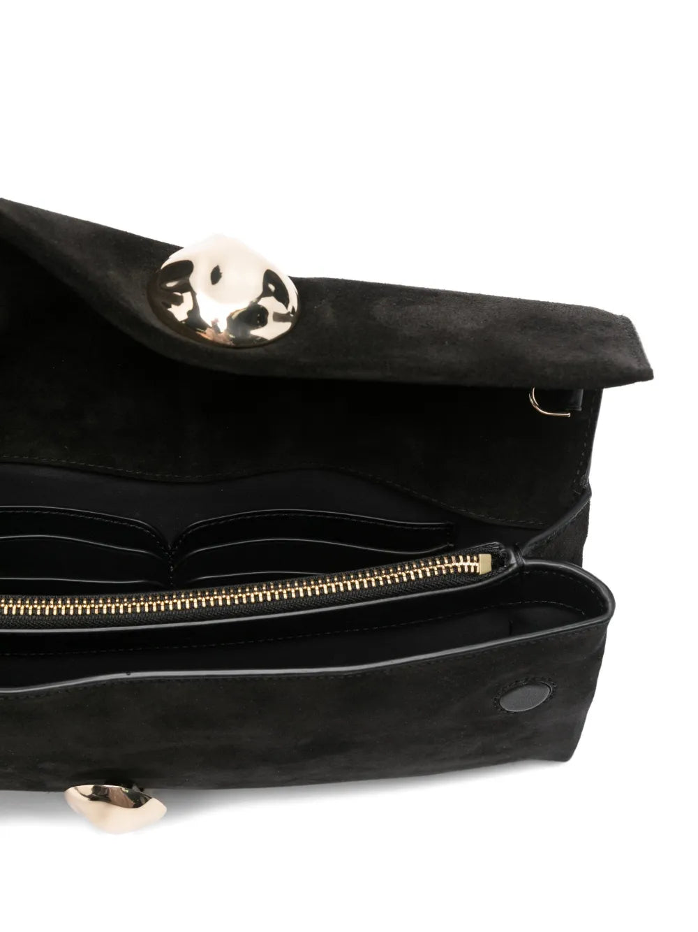 Simkhaimetallic-sphere suede clutch