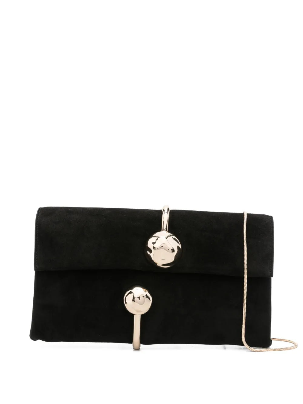 Simkhaimetallic-sphere suede clutch