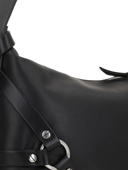 Ann Demeulemeesterharness-detail leather shoulder bag