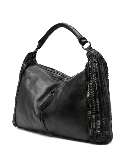 Reptile's Housepleated leather tote bag