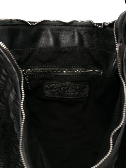 Reptile's Housepleated leather tote bag