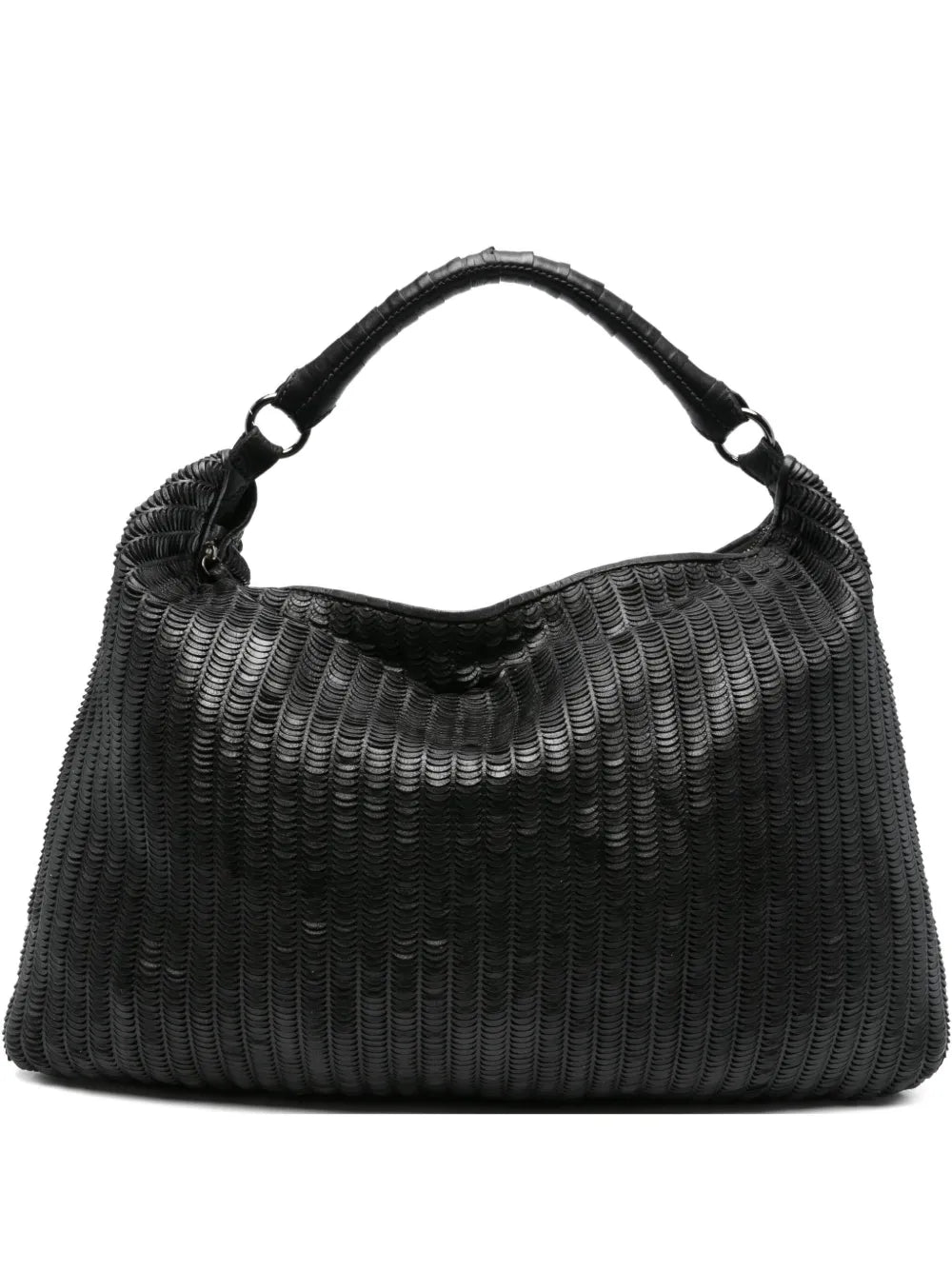Reptile's Housepleated leather tote bag