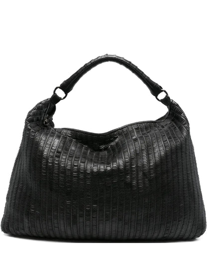 Reptile's Housepleated leather tote bag
