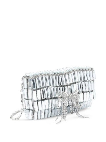 Self-Portraitcrystal-embellished bow shoulder bag