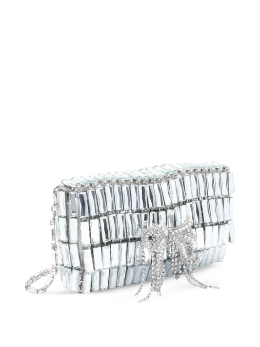 Self-Portraitcrystal-embellished bow shoulder bag