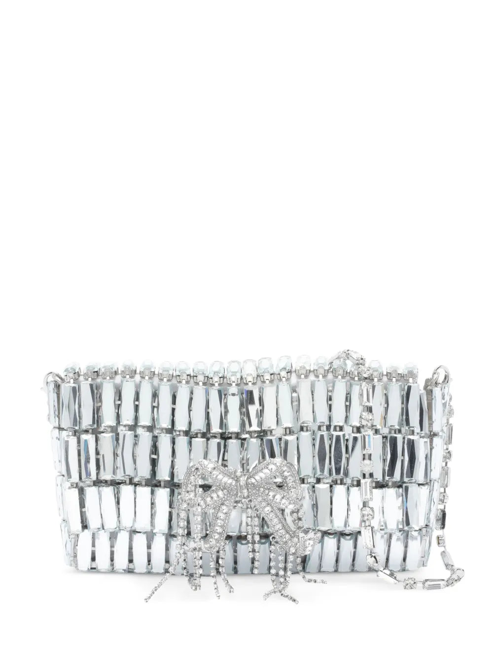Self-Portraitcrystal-embellished bow shoulder bag