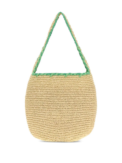 Marnilarge logo-embroidered raffia tote bag