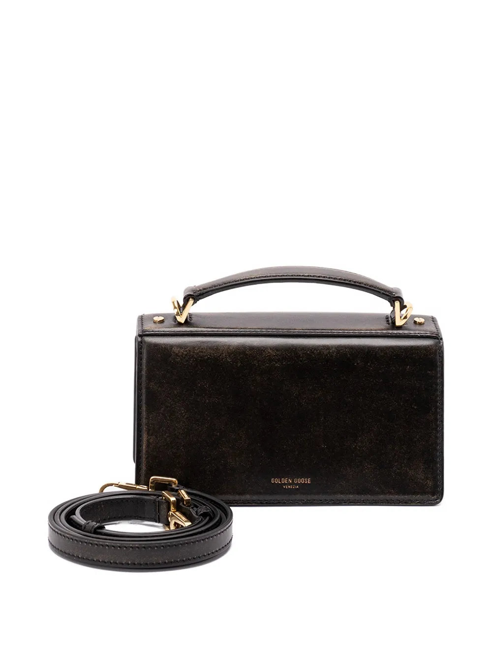 Golden Goosemini Venezia gold-lock tote bag