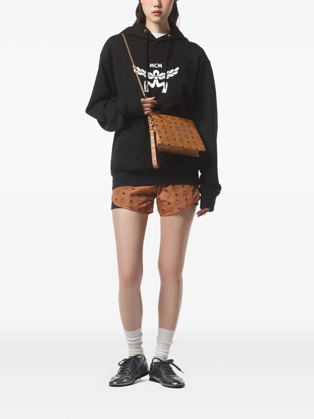 MCMmonogram wristlet clutch bag