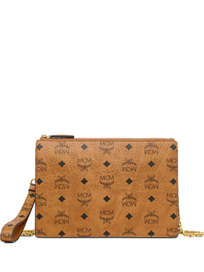 MCMmonogram wristlet clutch bag
