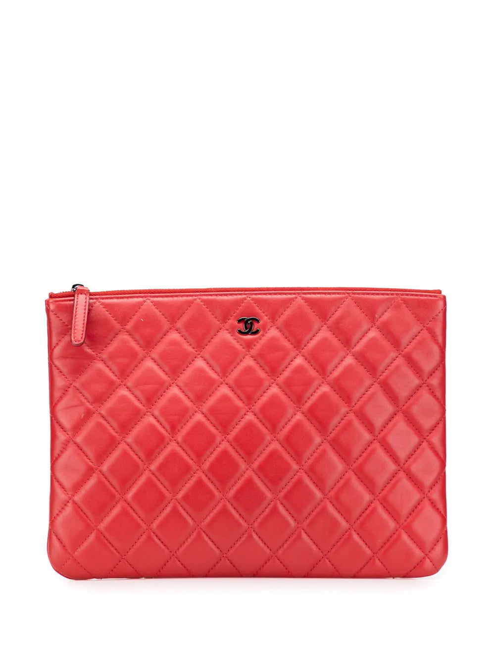 Pre-OwnedCHANEL Pre-Owned2014-2015 Medium Quilted Lambskin O Case clutch bag