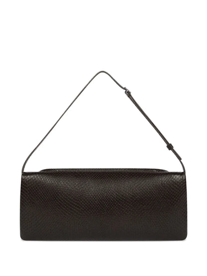 CourresVipper snakeskin-embossed clutch