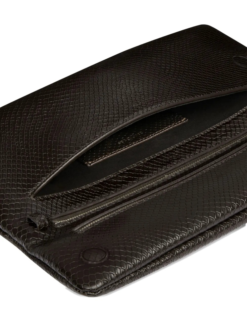 CourresVipper snakeskin-embossed clutch