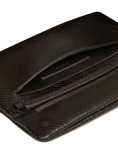 CourresVipper snakeskin-embossed clutch