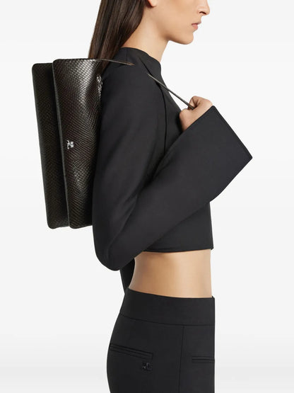 CourresVipper snakeskin-embossed clutch