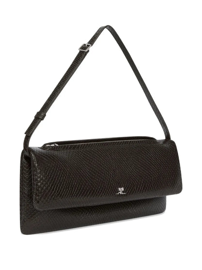 CourresVipper snakeskin-embossed clutch