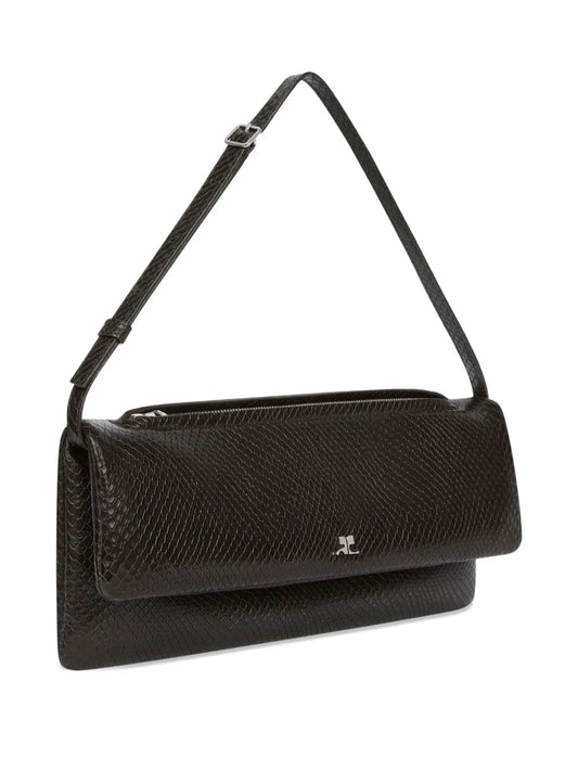 CourresVipper snakeskin-embossed clutch