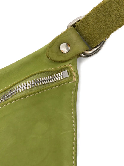 Guidizip-fastening leather shoulder bag