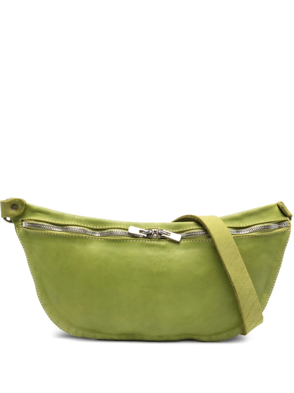 Guidizip-fastening leather shoulder bag