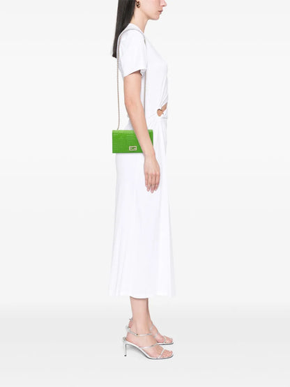 Pre-OwnedFendi Pre-Owned2000-2010 Nappa Logo Embossed Long Wallet On Chain crossbody bag